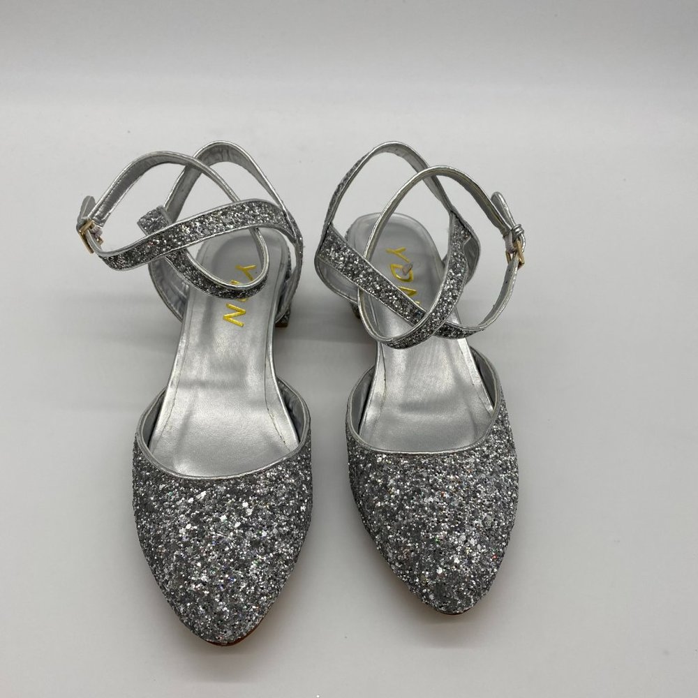 Ydn Low Block Heel Sandals Pointy Toe Slingback - image 3